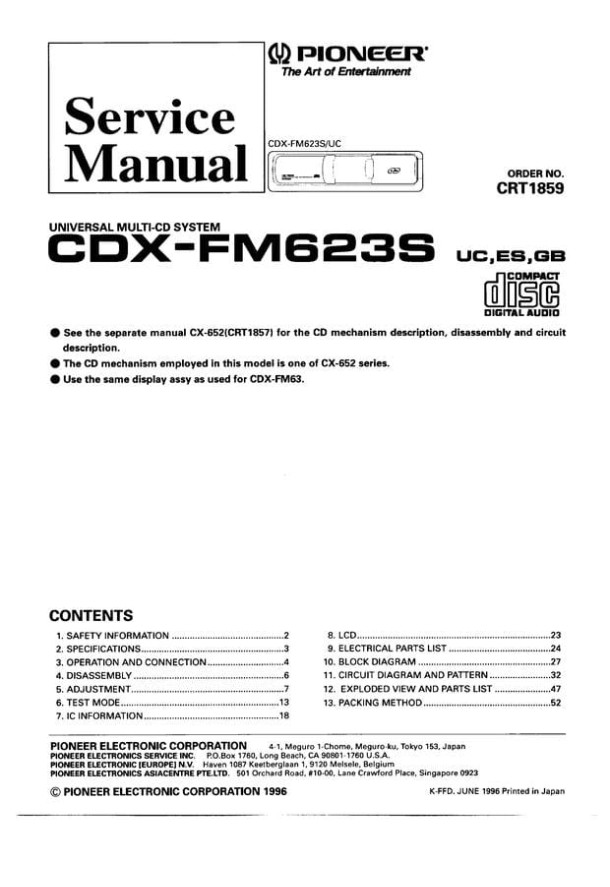 CDX-FM623S, CX-652_CRT1859_CRT1857